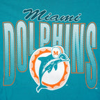 NFL (Team Rated) - Miami Dolphins Spell-Out T-Shirt 1990s Large Vintage Retro Football