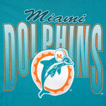 NFL (Team Rated) - Miami Dolphins Spell-Out T-Shirt 1990s Large Vintage Retro Football