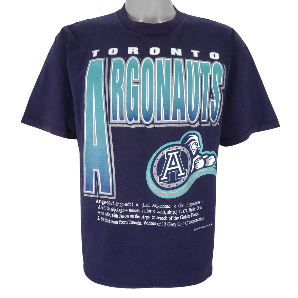 CFL (Pro Look) - Toronto Argonauts Spell-Out T-Shirt 1990s X-Large Vintage Retro Football