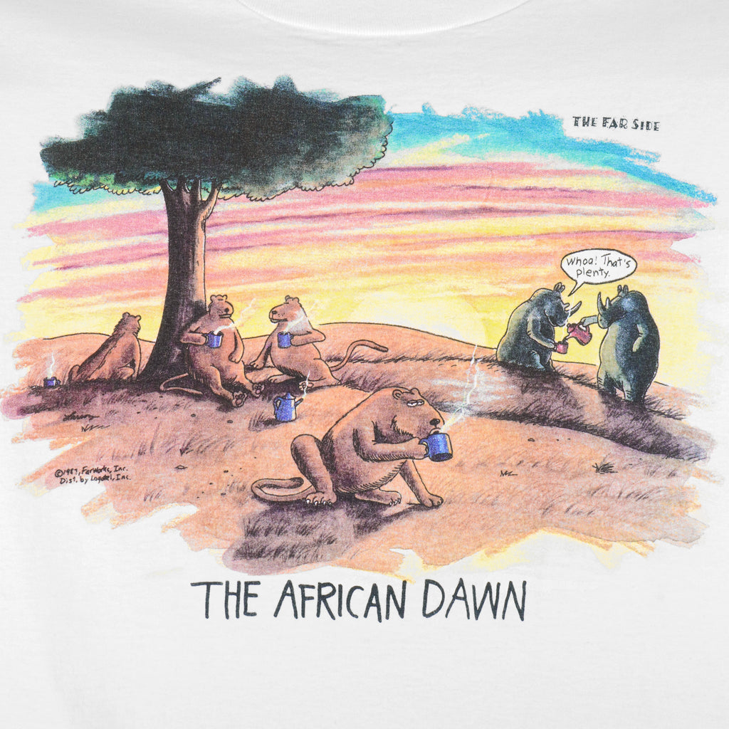 Vintage (The Far Side) - African Dawn T-Shirt 1990s Large Vintage Retro