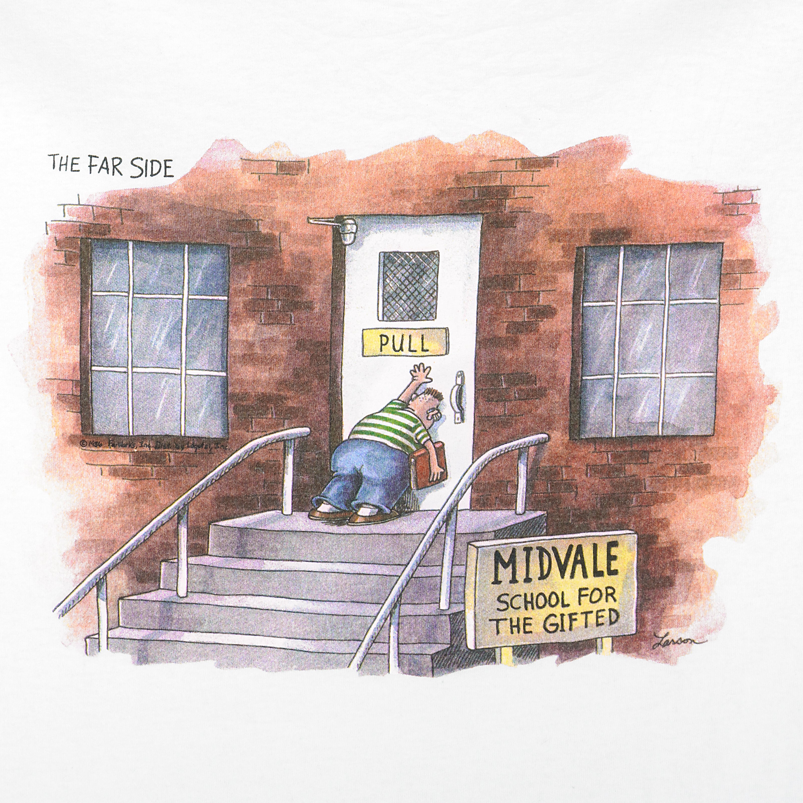 Vintage (Logotel) - The Far Side Midvale, School For The Gifted T-Shirt 1990s X-Large Vintage Retro