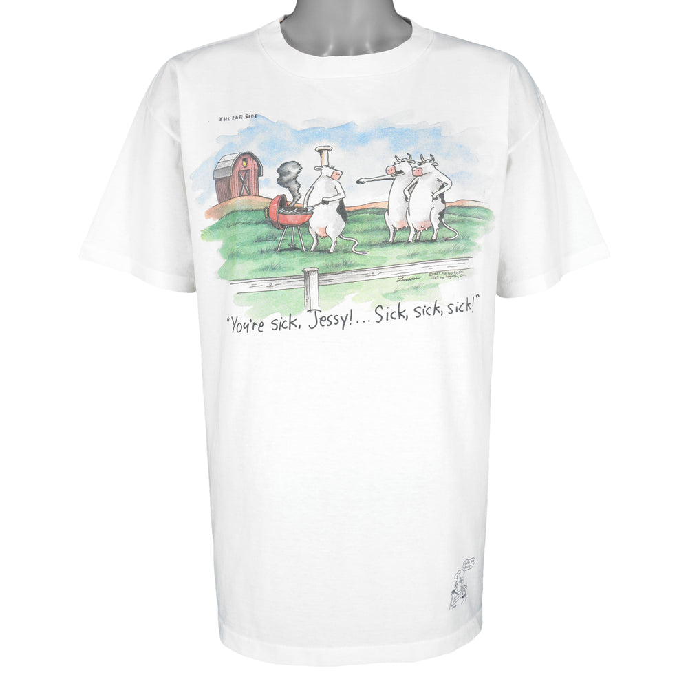 Vintage - The Far Side-Jessy The Cow & BBQ T-Shirt 1981 X-Large Vintage Retro