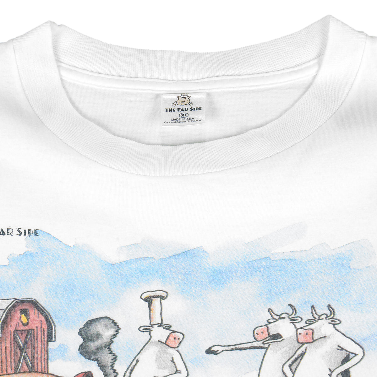 Vintage - The Far Side-Jessy The Cow & BBQ T-Shirt 1981 X-Large Vintage Retro
