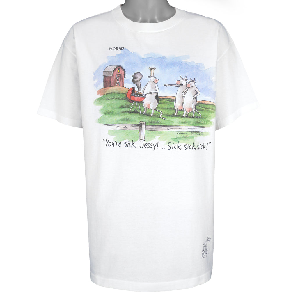 Vintage (The Far Side) - Youre Sick, Jessy! Sick! Sick! Sick! T-Shirt 1981 X-Large Vintage Retro