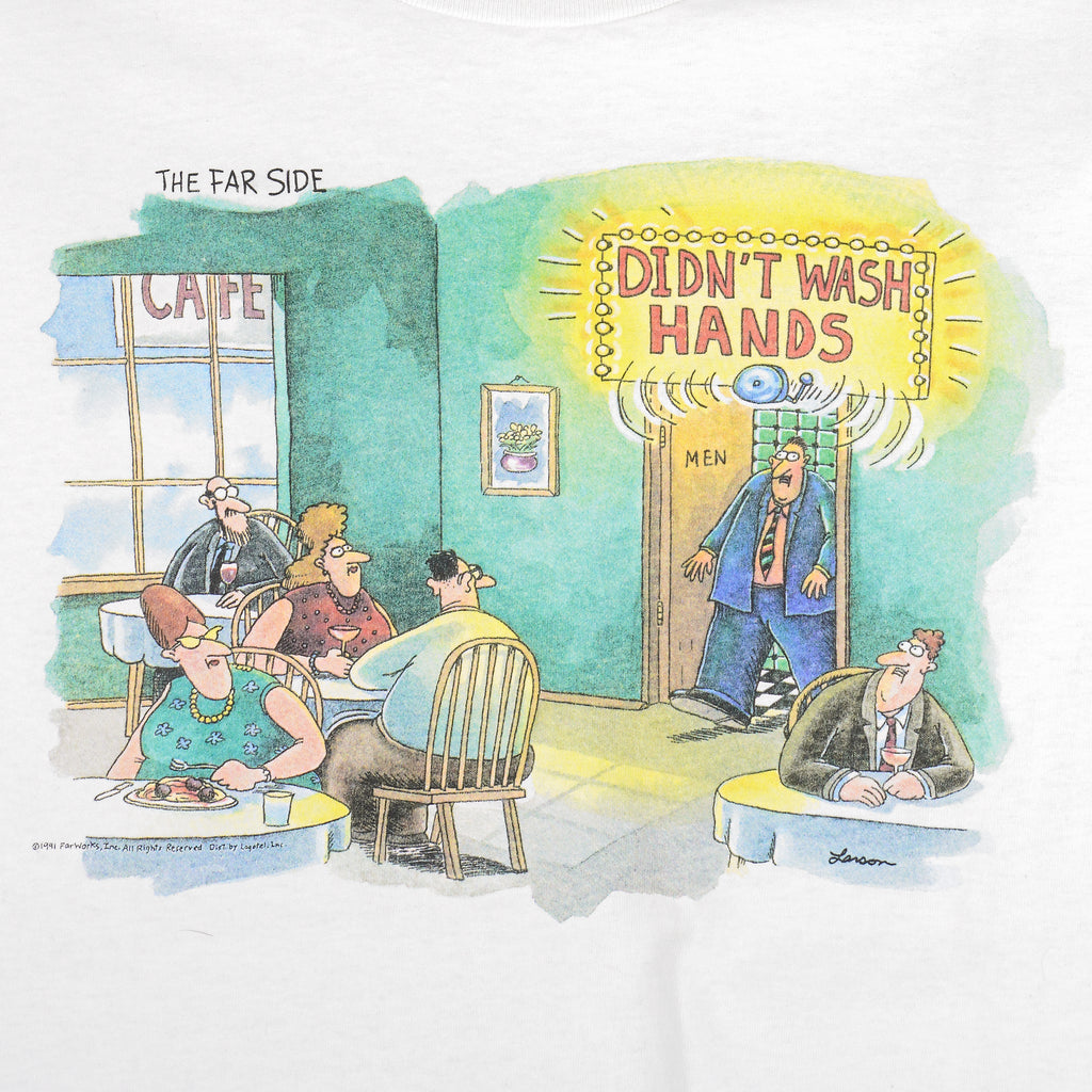 Vintage (Tennessee River) - The Far Side Didn't Wash Hands T-Shirt 1991 X-Large Vintage Retro