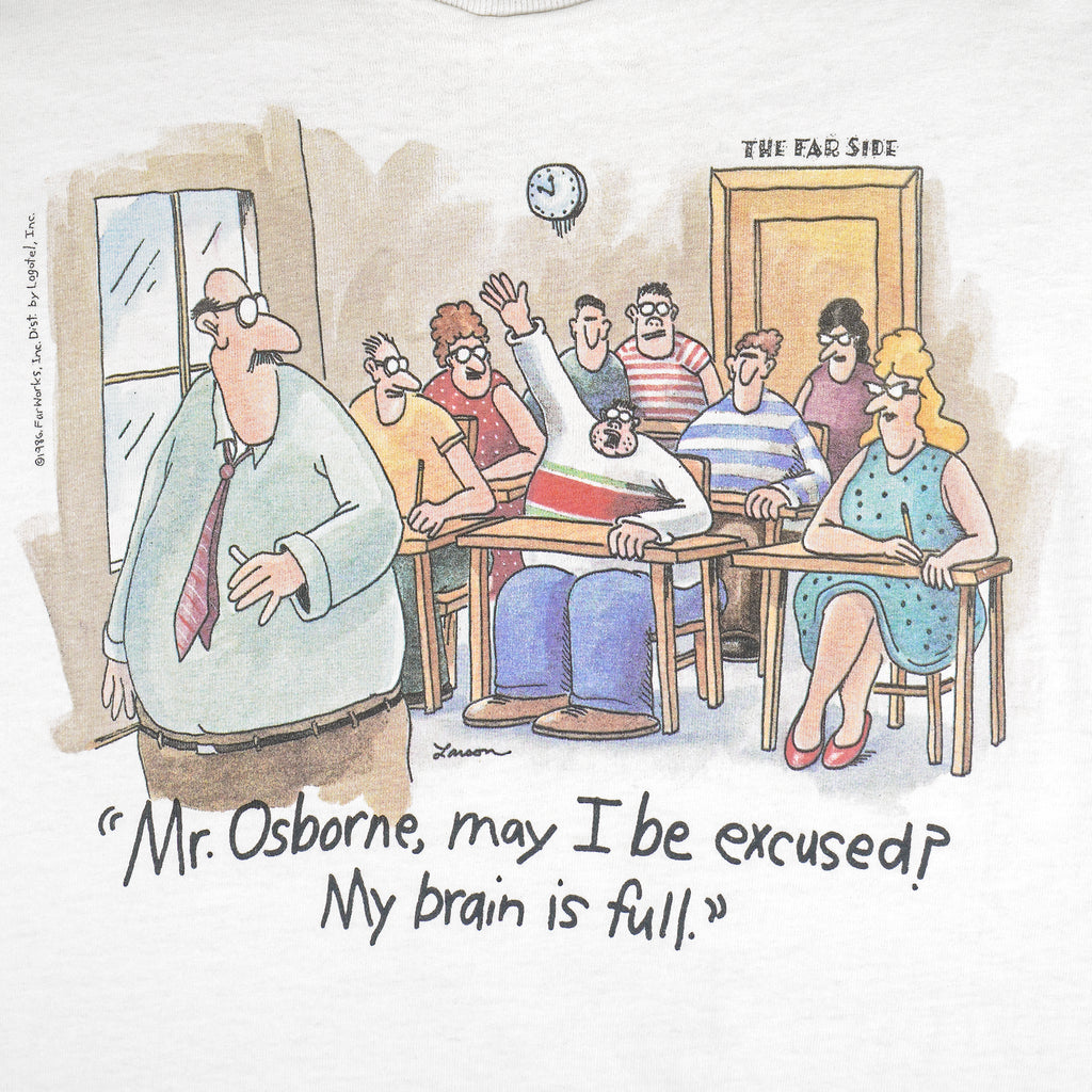 Vintage (The Far Side) - My Brain Is Full T-Shirt 1986 X-Large Vintage Retro