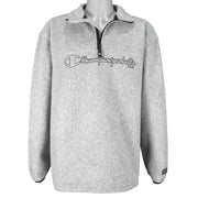 Champion - Grey 1/4Zip Fleece Sweatshirt 1990s Large vintage retro