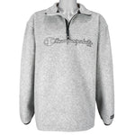 Champion - Grey 1/4Zip Fleece Sweatshirt 1990s Large vintage retro