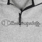 Champion - Grey 1/4Zip Fleece Sweatshirt 1990s Large vintage retro