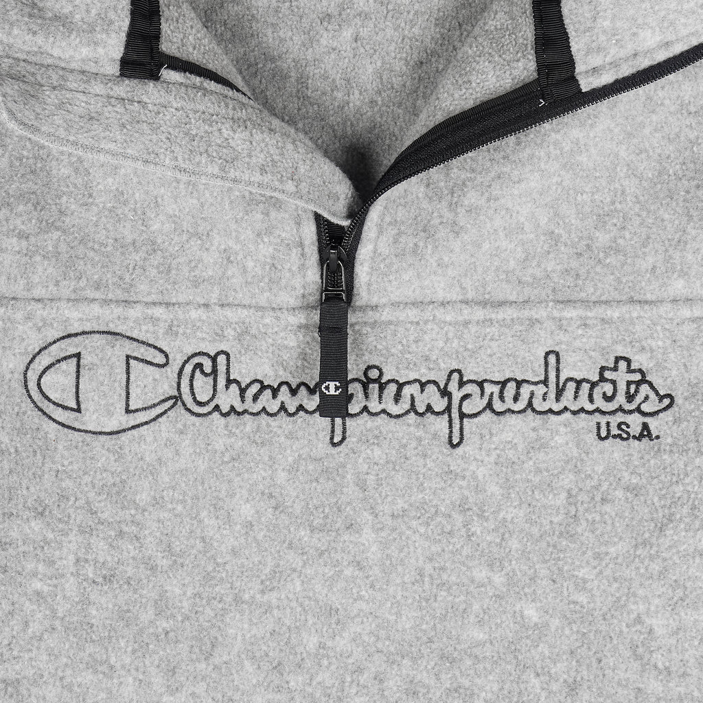 Champion - Grey 1/4Zip Fleece Sweatshirt 1990s Large vintage retro