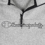 Champion - Grey 1/4Zip Fleece Sweatshirt 1990s Large vintage retro