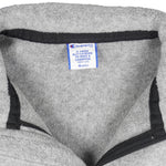 Champion - Grey 1/4Zip Fleece Sweatshirt 1990s Large Vintage Retro