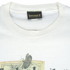 Timberland - Map Shoes And Books Single Stitch T-Shirt 1990s Large Vintage Retro