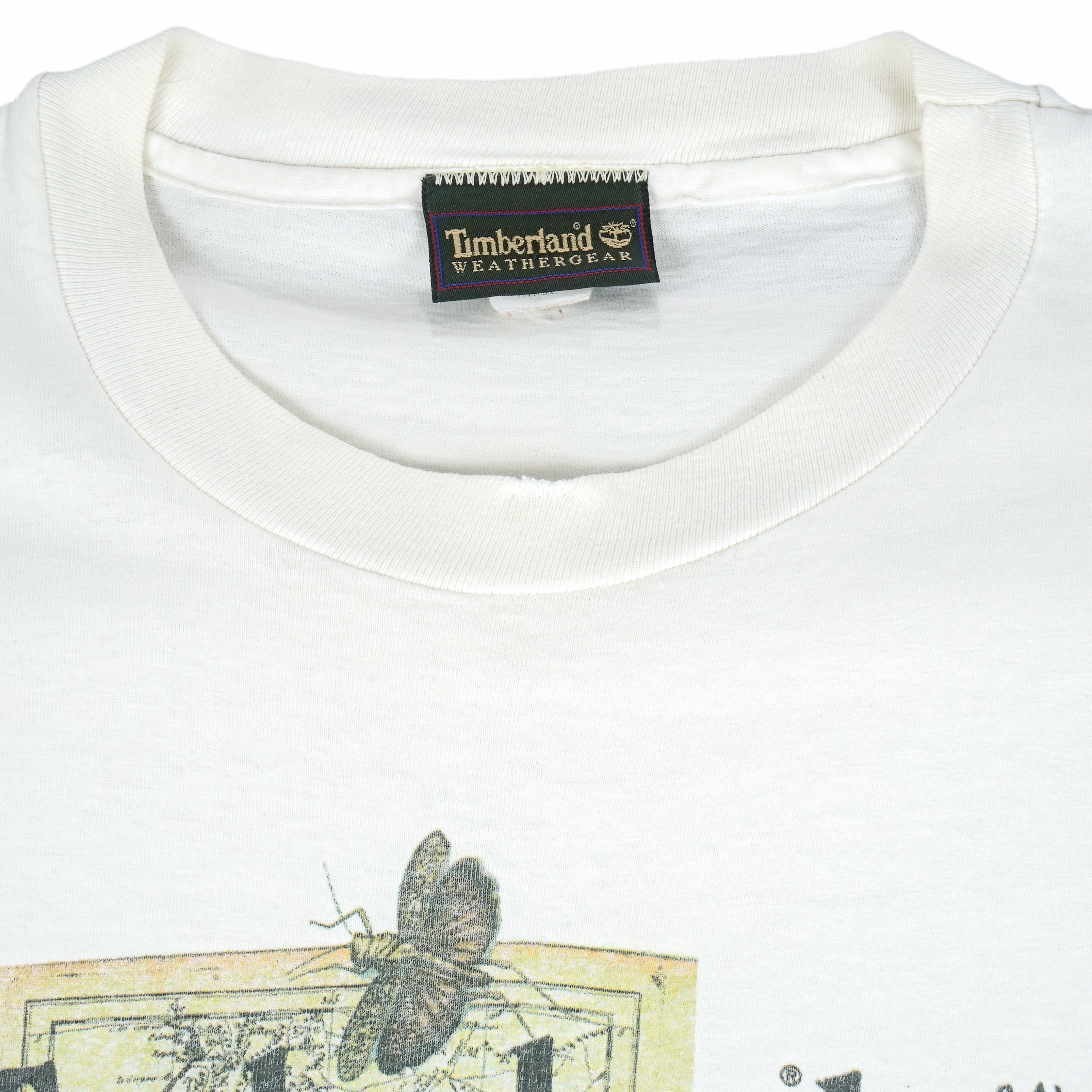 Timberland - Map Shoes And Books Single Stitch T-Shirt 1990s Large Vintage Retro