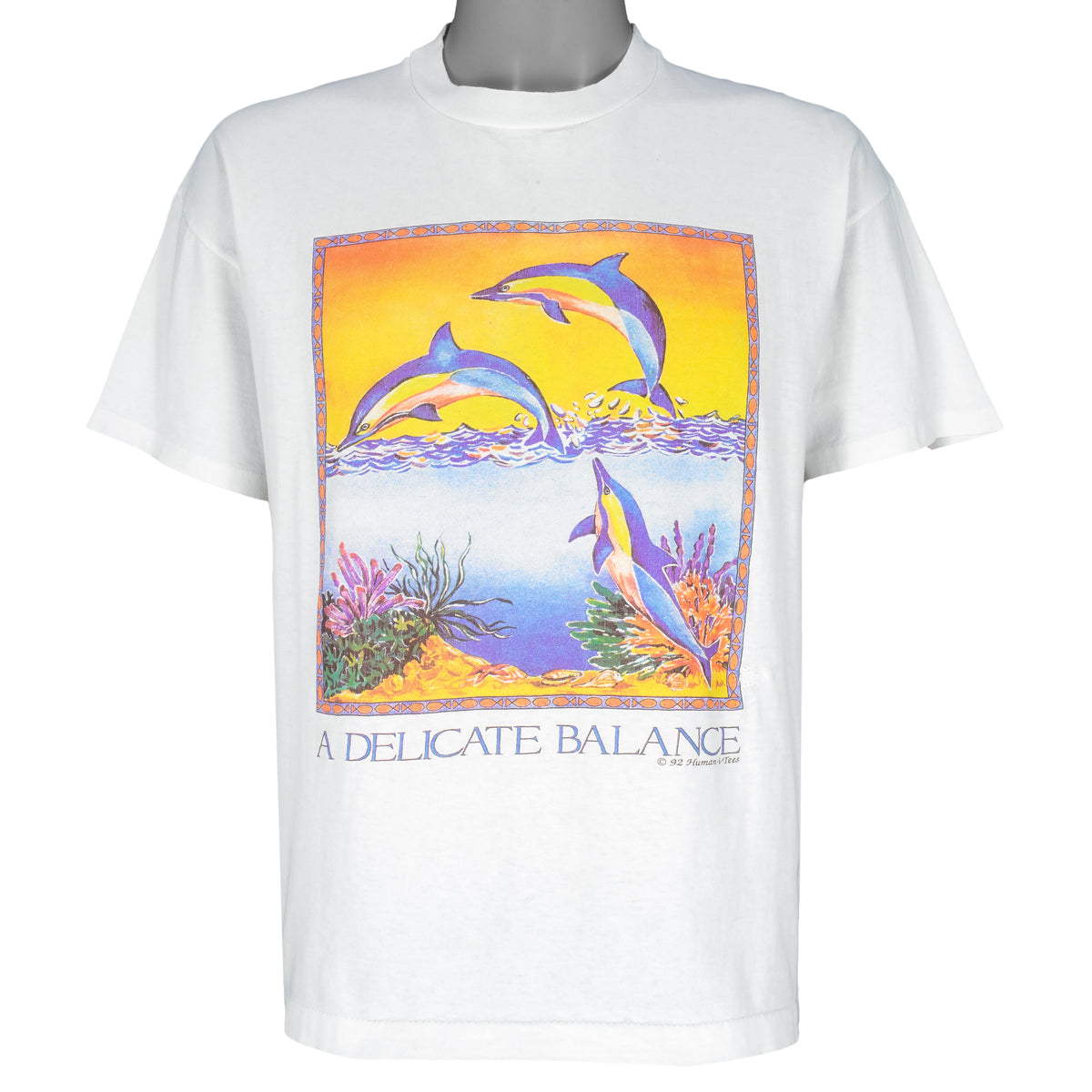 Vintage (Human I Tee) - A Delicate Balance Single Stitch T-Shirt 1992 Large Vintage Retro