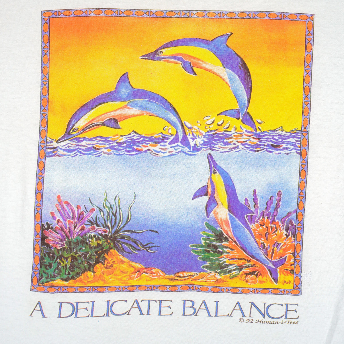 Vintage (Human I Tee) - A Delicate Balance Single Stitch T-Shirt 1992 Large Vintage Retro