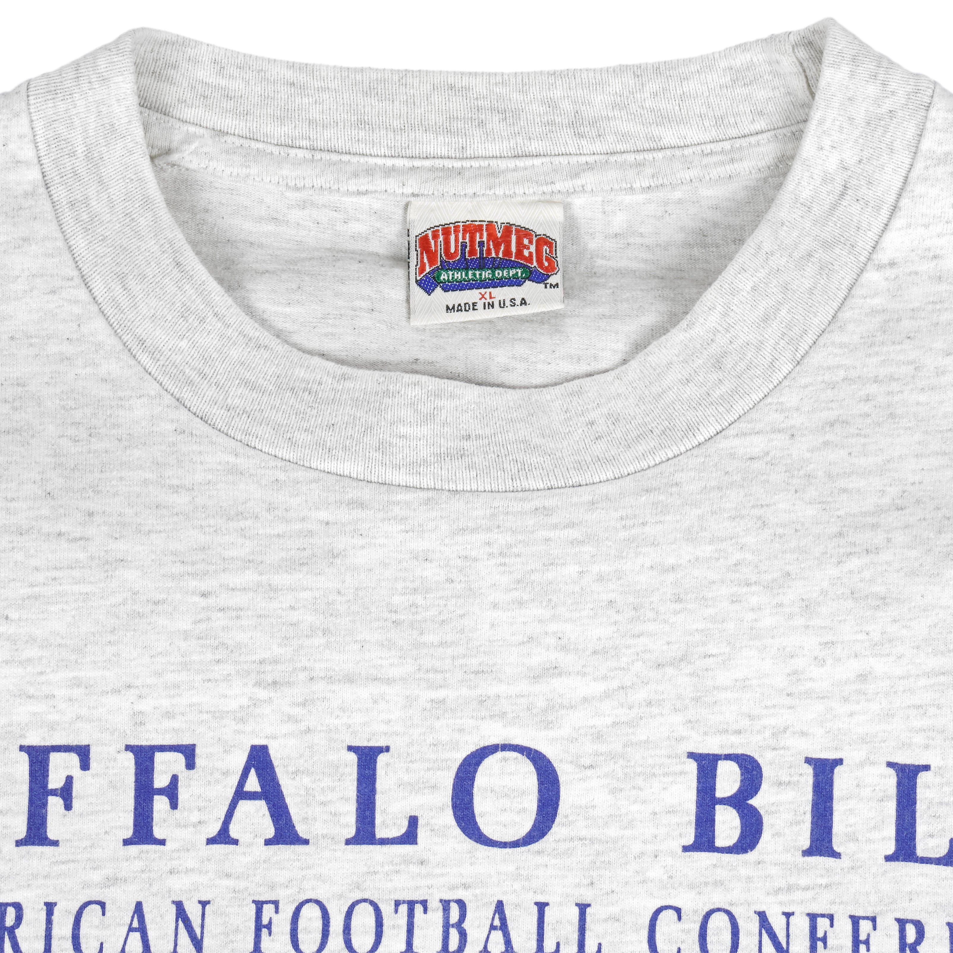 NFL (Nutmeg) - Buffalo Bills Single Stitch T-Shirt 1990s X-Large Vintage Retro Football