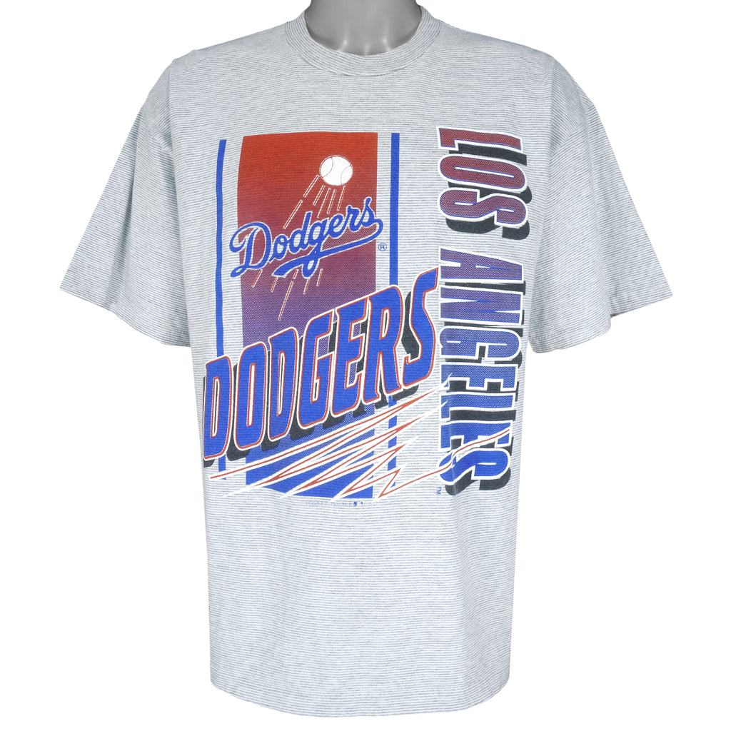 MLB (Logo 7) - Los Angeles Dodgers Single Stitch T-Shirt 1991 X-Large Vintage Retro Baseball