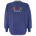 Guess - Blue Embroidered Crew Neck Sweatshirt 1990s X-Large Vintage Retro