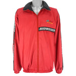 NASCAR (Pro Player) - Red Budweiser Racing Zip-Up Jacket 1990s X-Large Vintage Retro