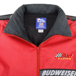 NASCAR (Pro Player) - Red Budweiser Racing Zip-Up Jacket 1990s X-Large Vintage Retro