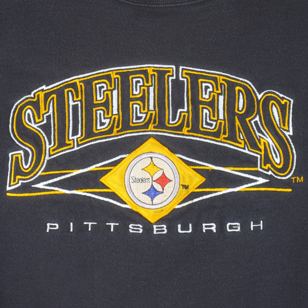 NFL - Pittsburgh Steelers Embroidered Crew Neck Sweatshirt 1990s Large Vintage Retro Football