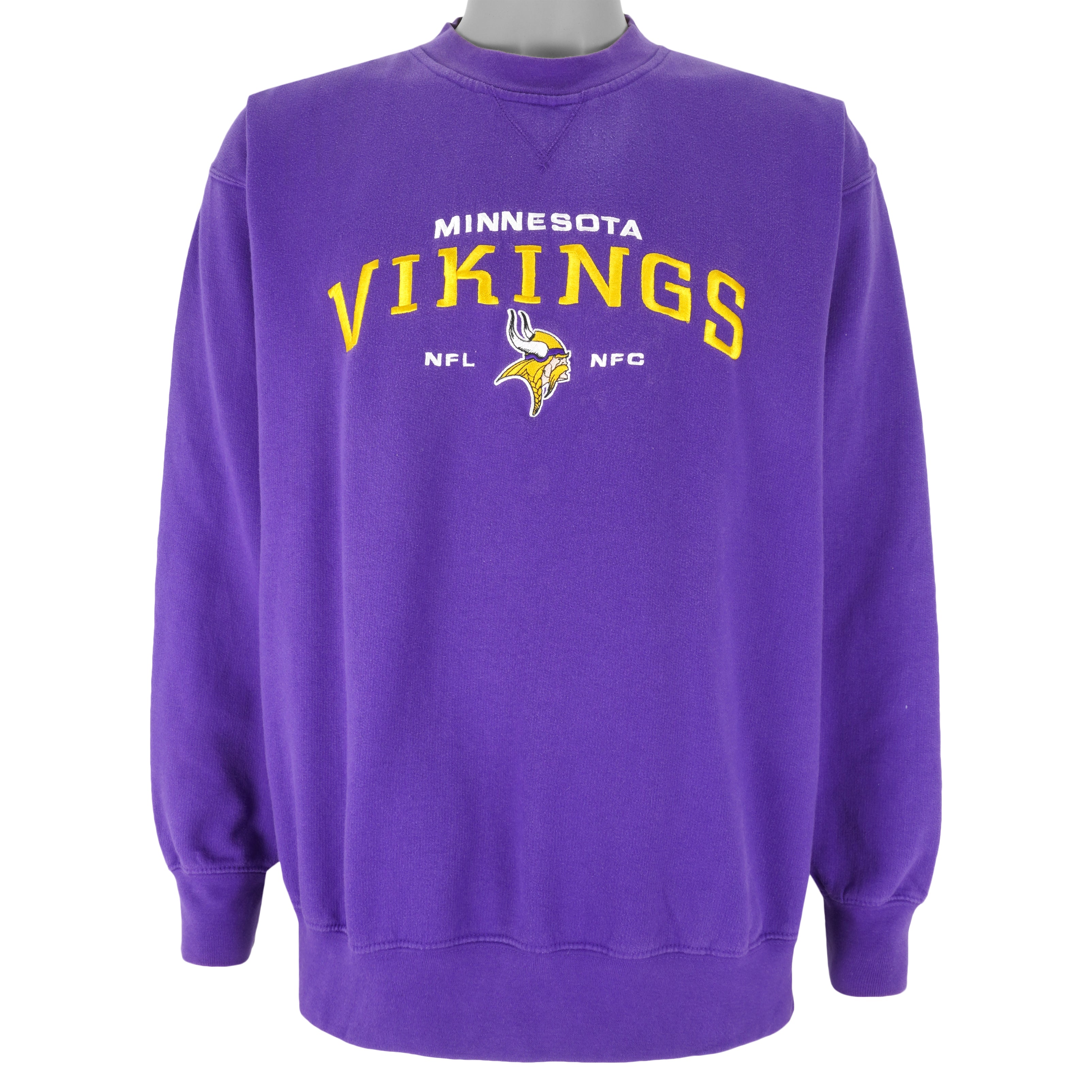 NFL - Minnesota Vikings Embroidered Sweatshirt 1990s Large Vintage Retro Football