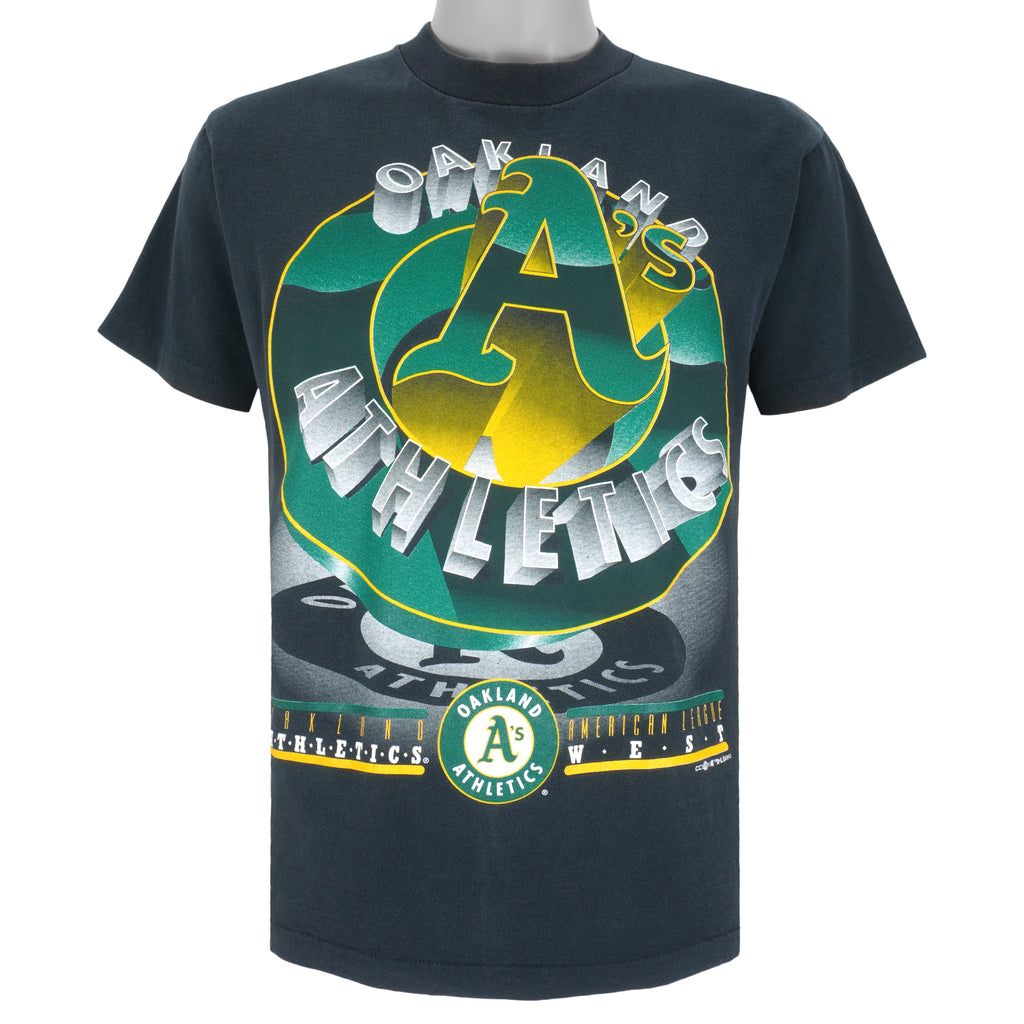 MLB (Belton) - Oakland Athletics Big Logo T-Shirt 1993 Large Vintage Retro Baseball