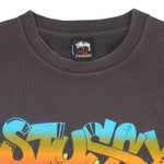 Stussy - Brown Spell-Out T-Shirt 1990s Large Vintage Retro