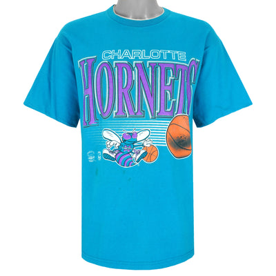 NBA (Competitor) - Charlotte Hornets T-Shirt 1990s Large