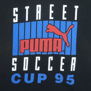 Puma - Black Soccer Cup 95 T-Shirt 1995 Large Vintage Retro Football