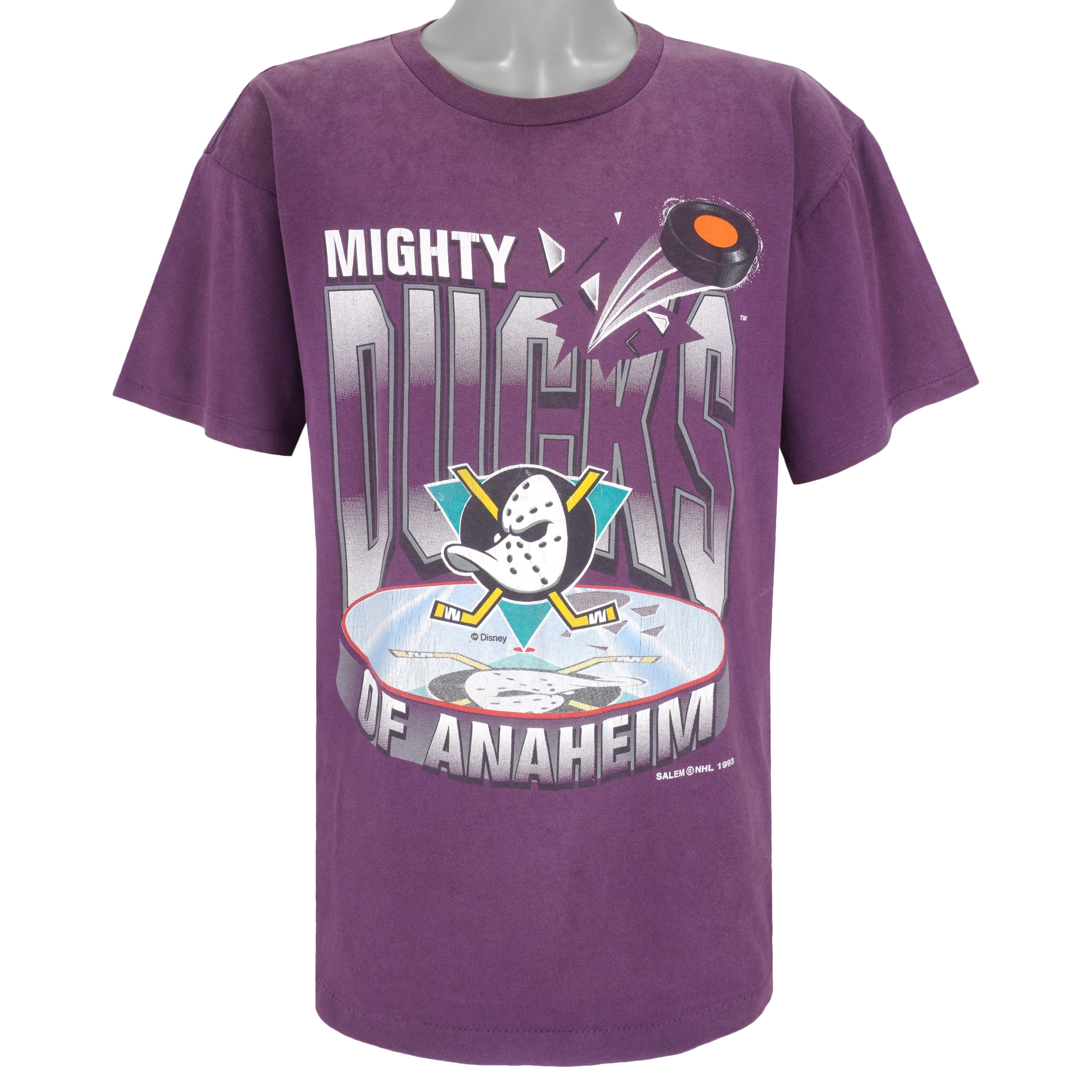 Vintage '93 ANAHEIM MIGHTY DUCKS NHL Dasi Sports T-Shirt YL – XL3 VINTAGE CLOTHING