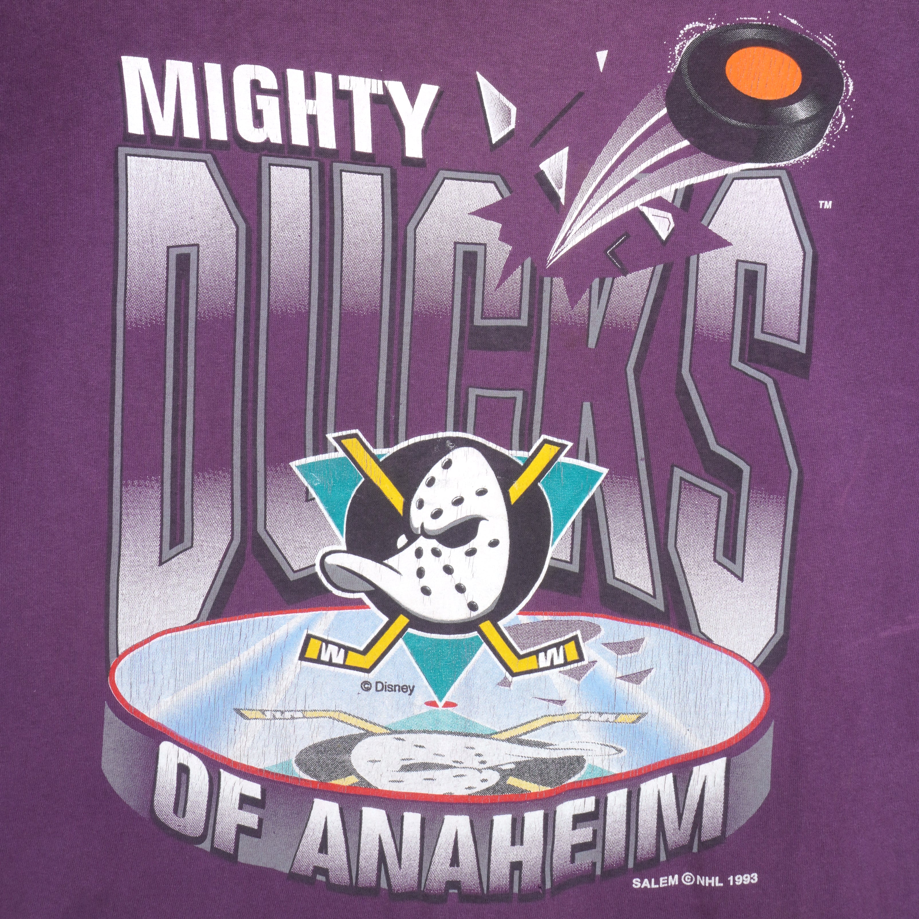 NHL (Salem) - Mighty Ducks of Anaheim T-Shirt 1993 X-Large Vintage Retro Hockey
