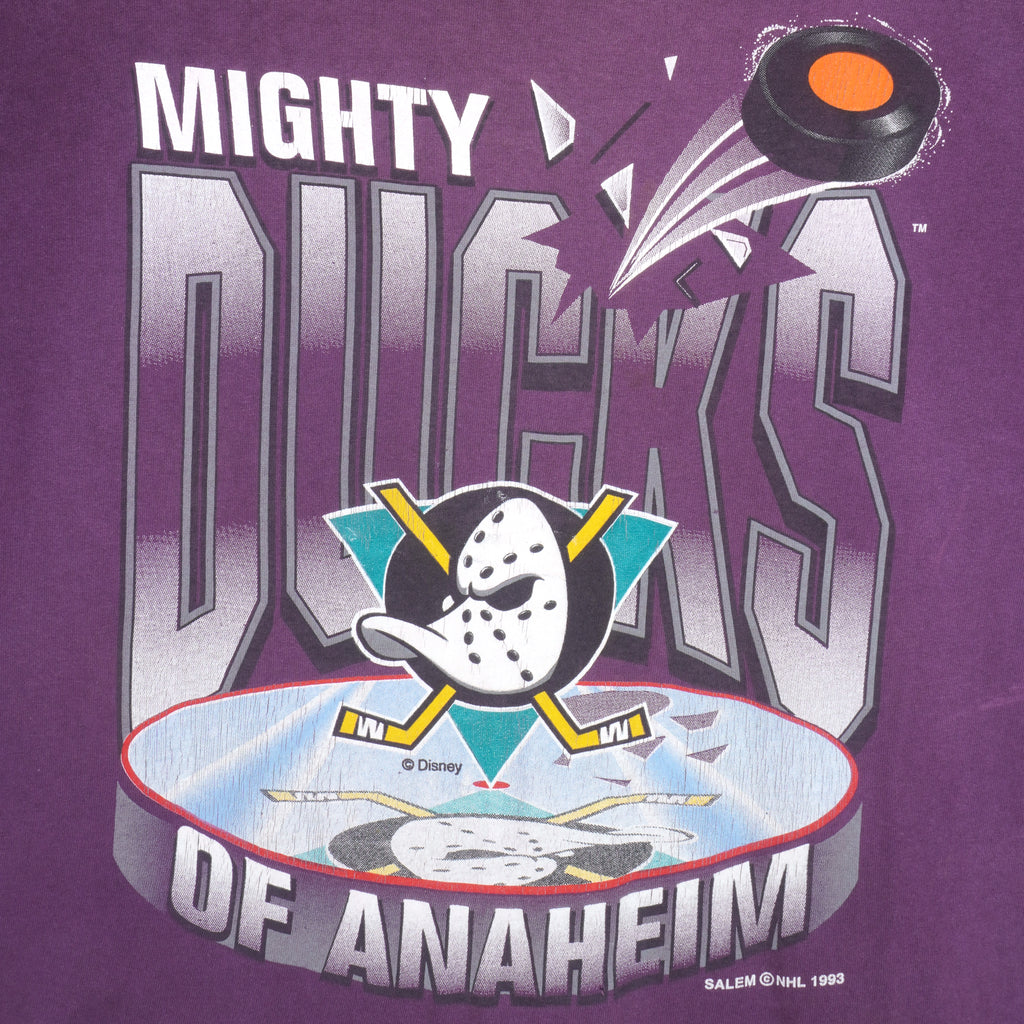 NHL (Salem) - Mighty Ducks of Anaheim T-Shirt 1993 X-Large Vintage Retro Hockey
