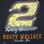 NASCAR (Nutmeg) - Rusty Wallace #2 T-Shirt 1990s Large Vintage Retro
