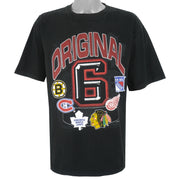 NHL - The Original 6 Hockey Team T-Shirt 1990s Large Vintage Retro Hockey