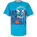 NBA (Competitor) - Charlotte Hornets Zubaz T-Shirt 1990s X-Large Vintage Retro