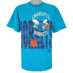 NBA (Competitor) - Charlotte Hornets Zubaz T-Shirt 1990s X-Large Vintage Retro