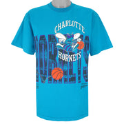 NBA (Competitor) - Charlotte Hornets Zubaz T-Shirt 1990s X-Large Vintage Retro