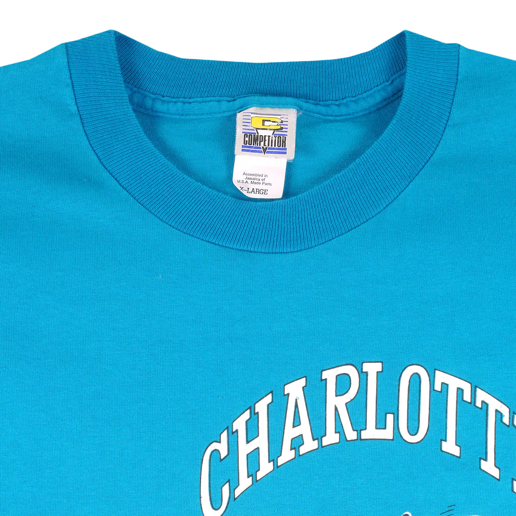 NBA (Competitor) - Charlotte Hornets Zubaz T-Shirt 1990s X-Large Vintage Retro