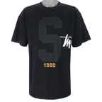 Stussy - Black Spell-Out T-Shirt 1980 X-Large Vintage Retro