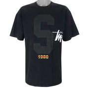 Stussy - Black Spell-Out T-Shirt 1980 X-Large Vintage Retro