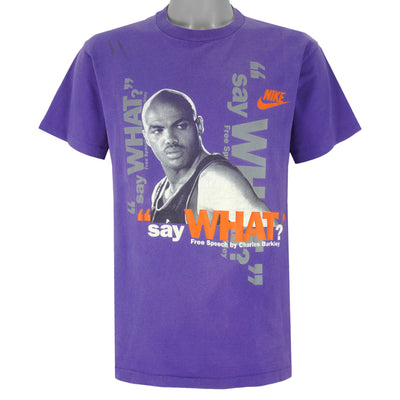 Nike - Charles Barkley Say What? Grey Tag T-Shirt 1990s Large