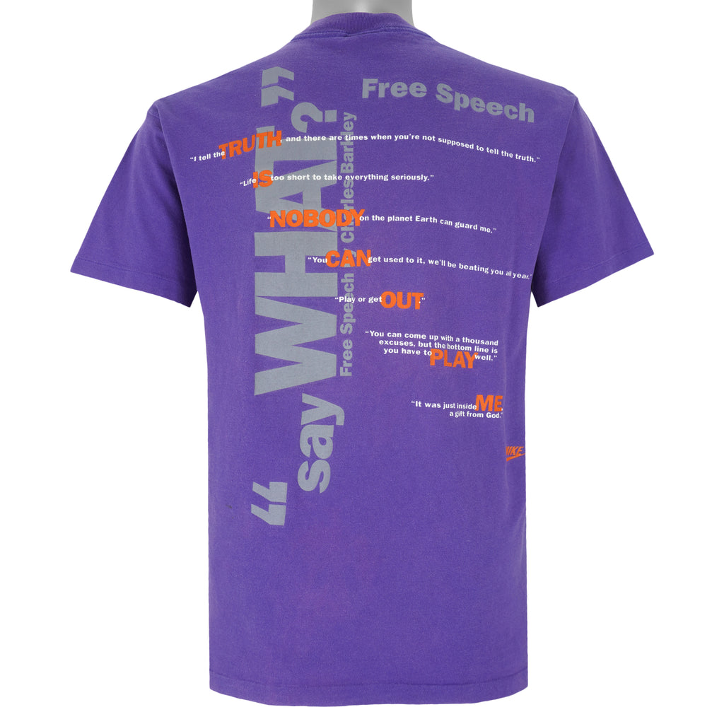 Nike - Charles Barkley Say What Free Speech T-Shirt 1990s Large Vintage Retro Basketball