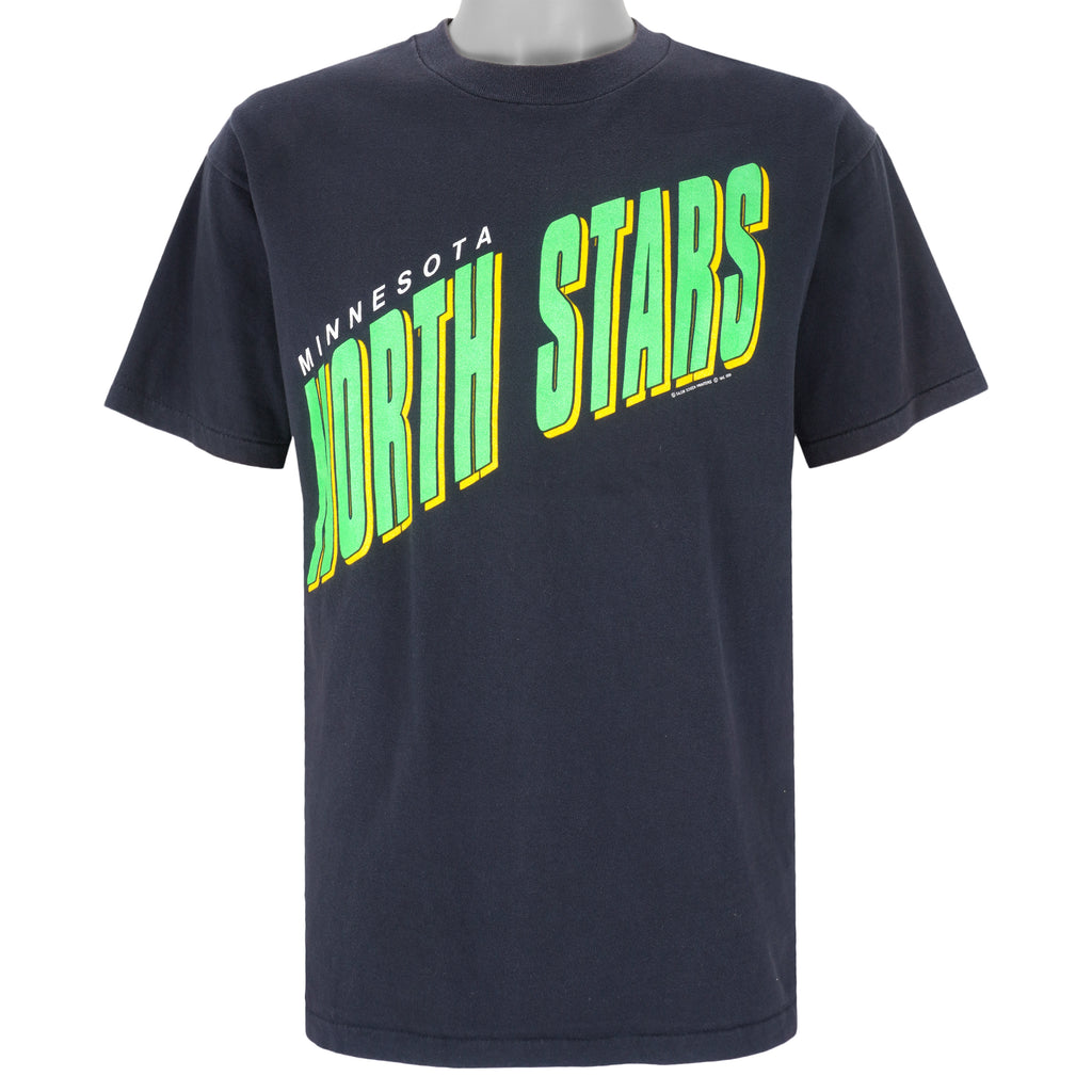 NHL - Minnesota North Stars Big Spell-Out T-Shirt 1989 X-Large Vintage Retro Hockey