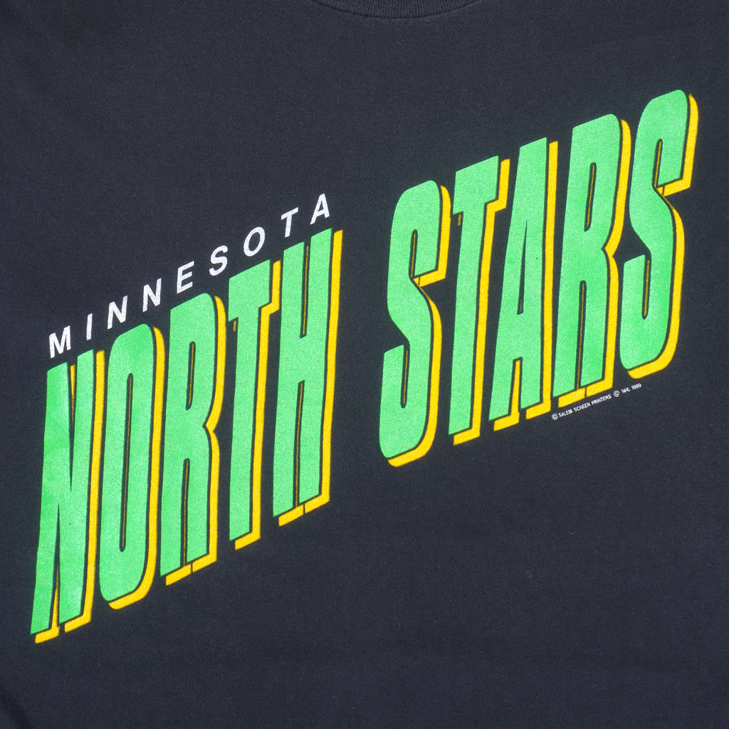 NHL - Minnesota North Stars Big Spell-Out T-Shirt 1989 X-Large Vintage Retro Hockey