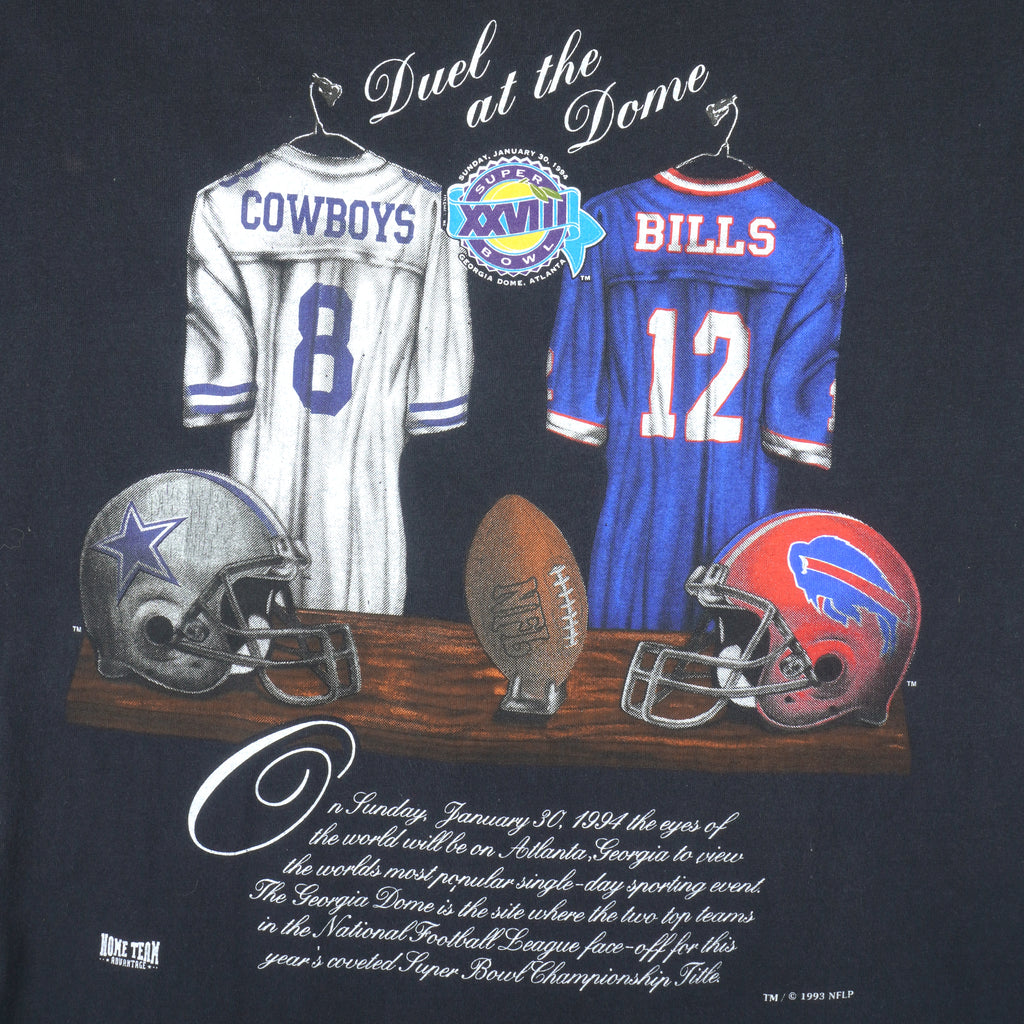 NFL - Cowboys VS Bills, Super Bowl 28th T-Shirt 1993 X-Large Vintage Retro Football