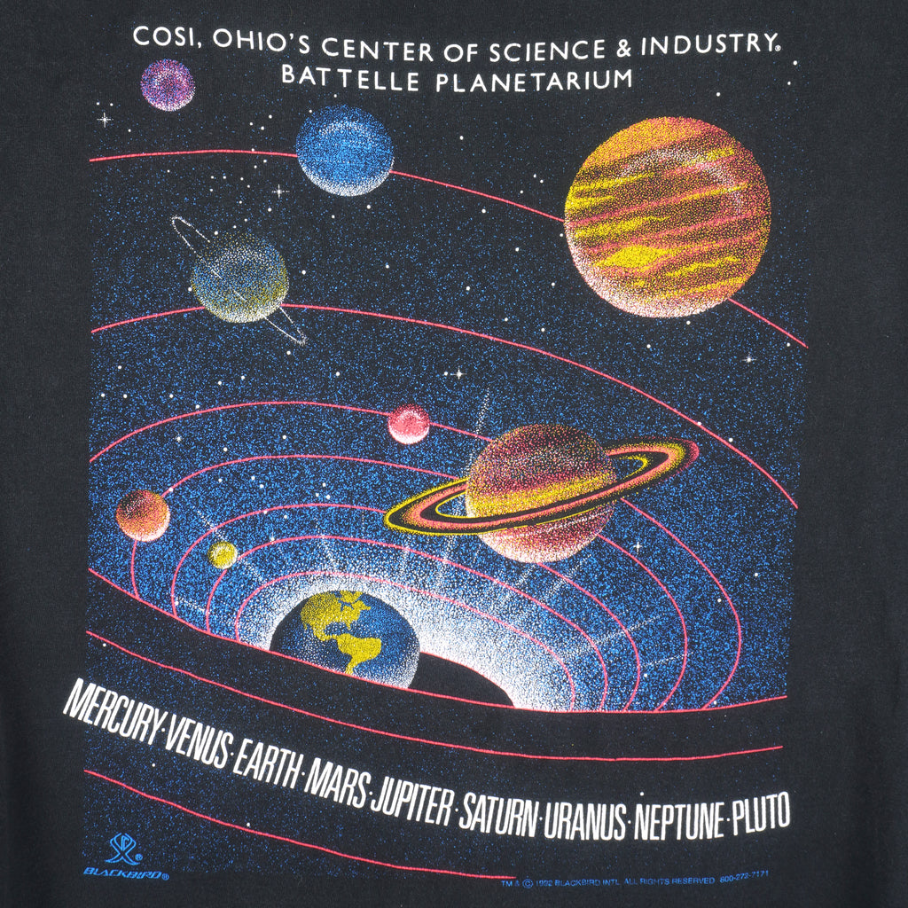 Vintage - Black Solar System T-Shirt 1990s Large Vintage Retro