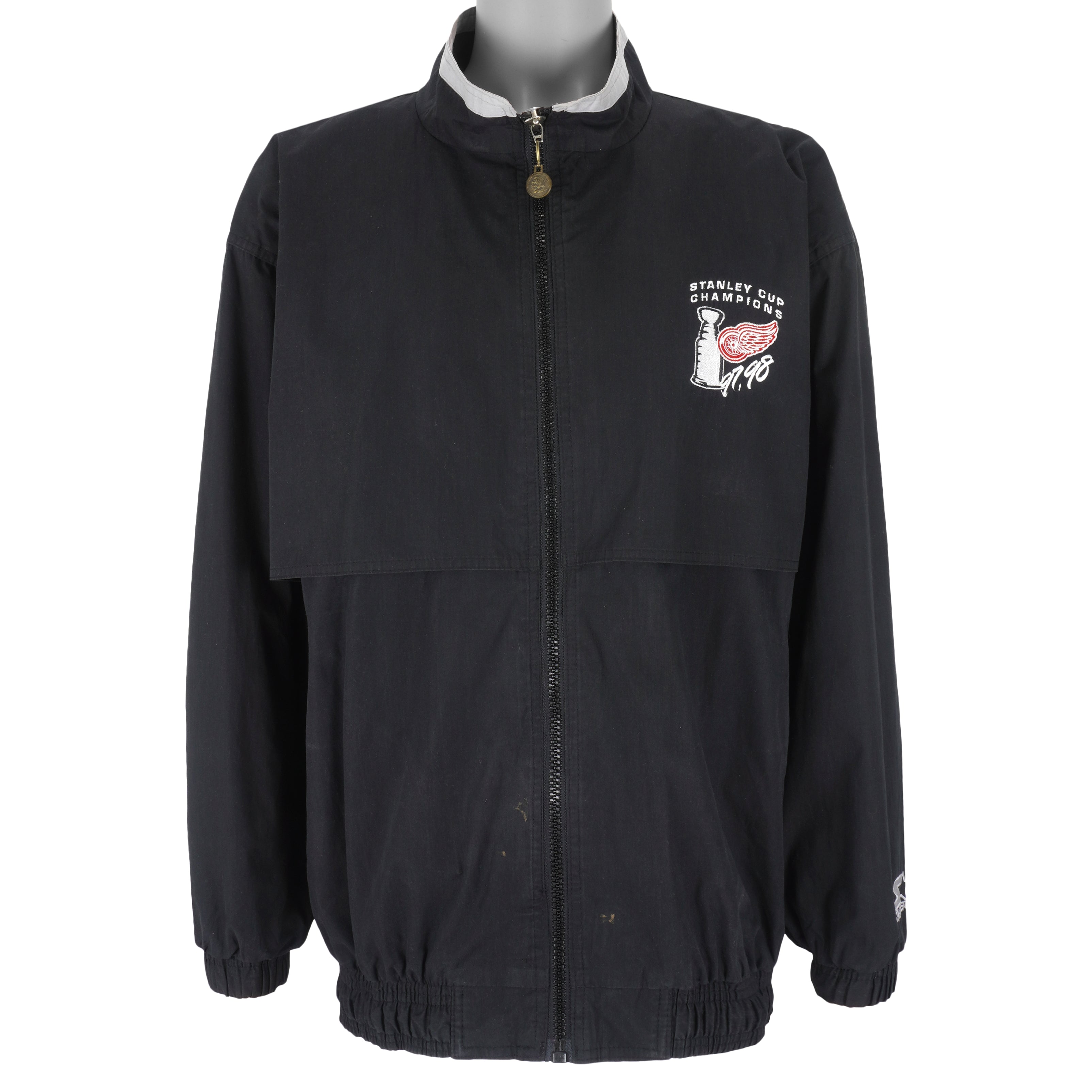 Starter - Detroit Red Wings Zip-Up Jacket 1990s XX-Large Vintage Retro Hockey