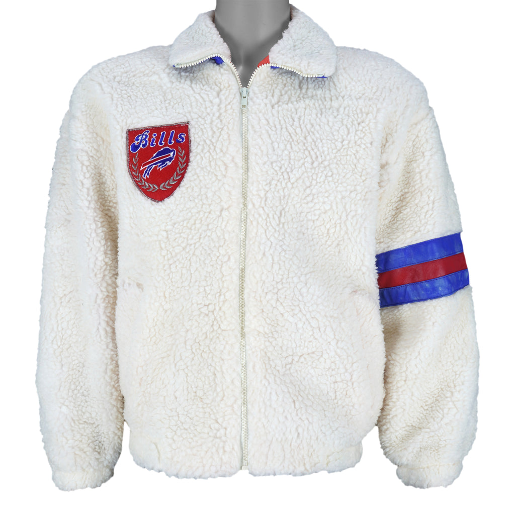 NFL (Spirit) - Buffalo Bills Big Spell-Out Fleece Jacket 1990s Small Vintage Retro Football